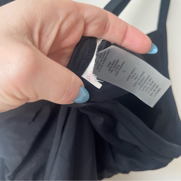 Pinkblush Black Solid Wrap Front Maternity Tankini Top L - Picture 6 of 7